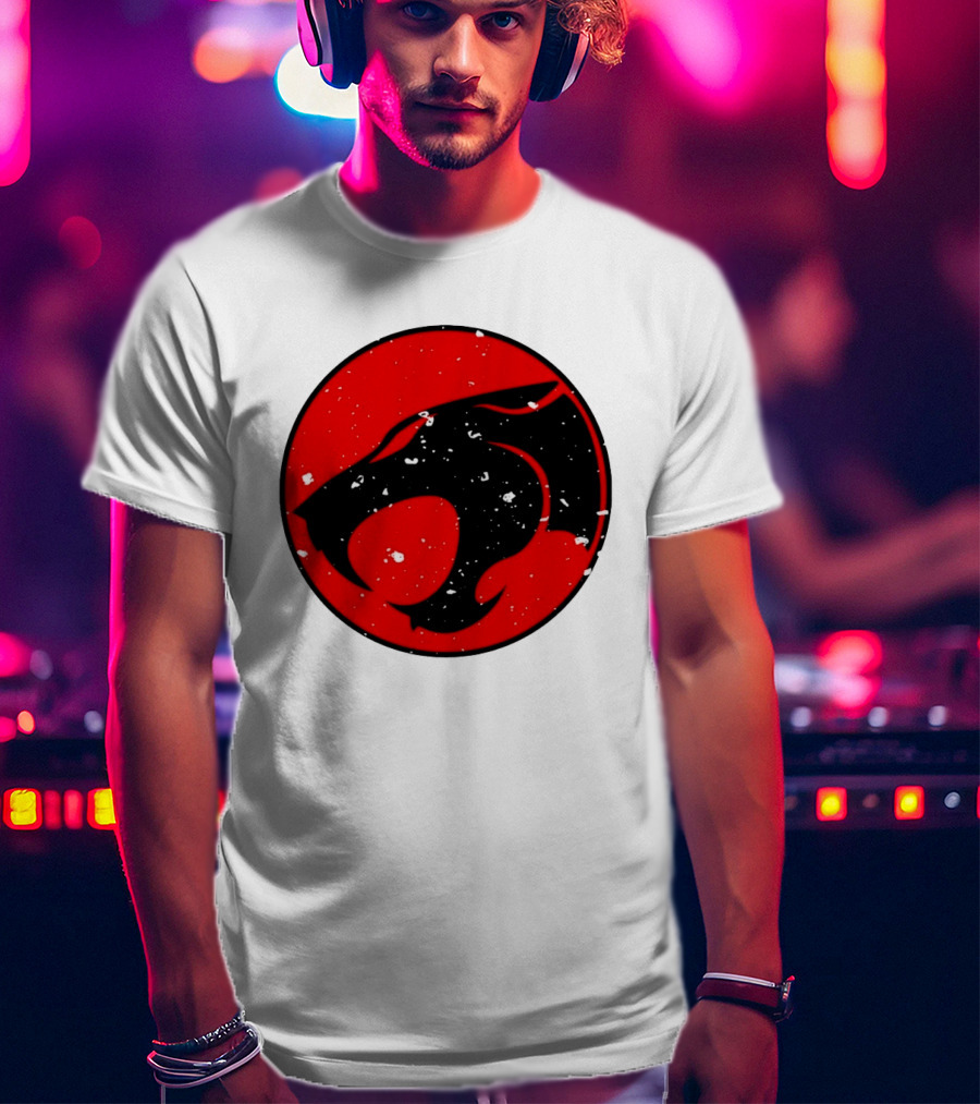 Thunder Jaguar Cat Red Circle T-Shirt