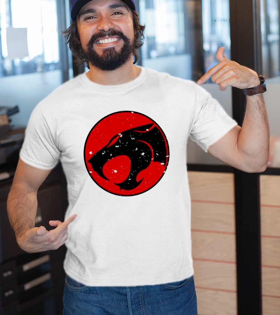 Thunder Jaguar Cat Red Circle T-Shirt