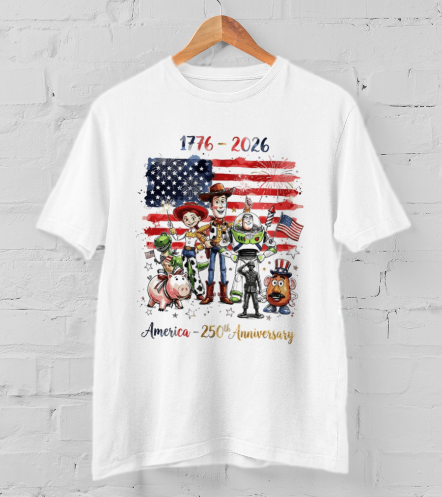 Woody Buzz Rex Hamm Jessie 1776 2026 America 250th Anniversary T-Shirt