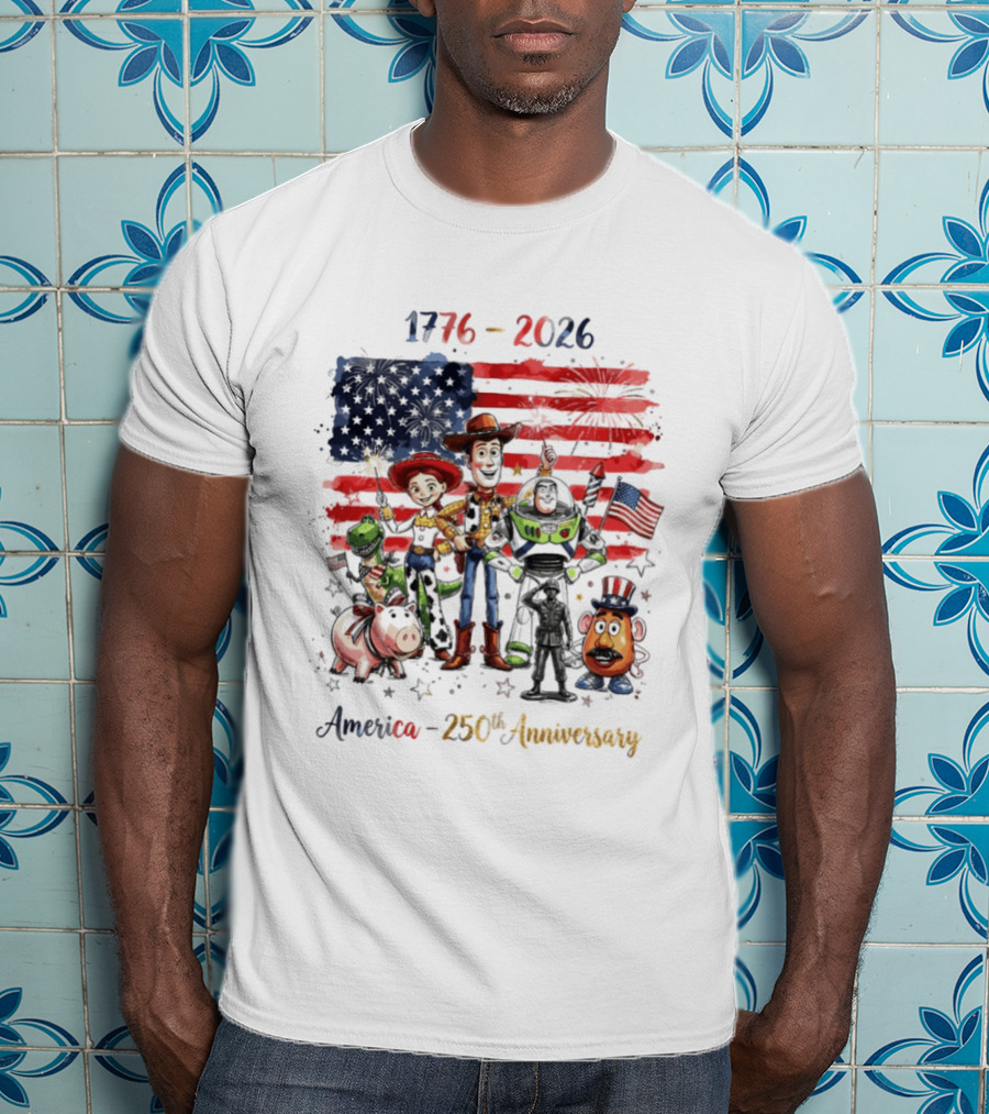 Woody Buzz Rex Hamm Jessie 1776 2026 America 250th Anniversary T-Shirt