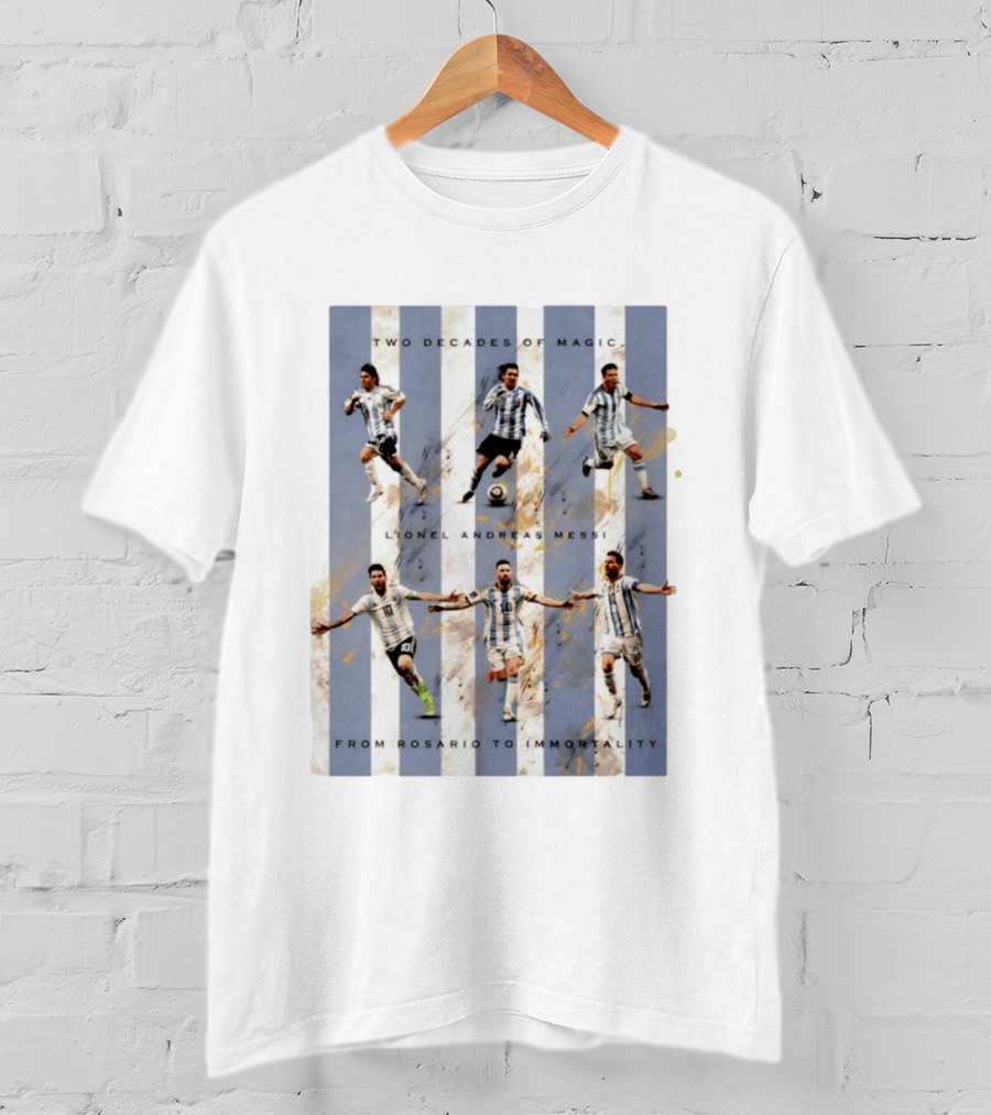 Two Decades Of Magic Lionel Andreas Messi Rosario Immortality T-Shirt