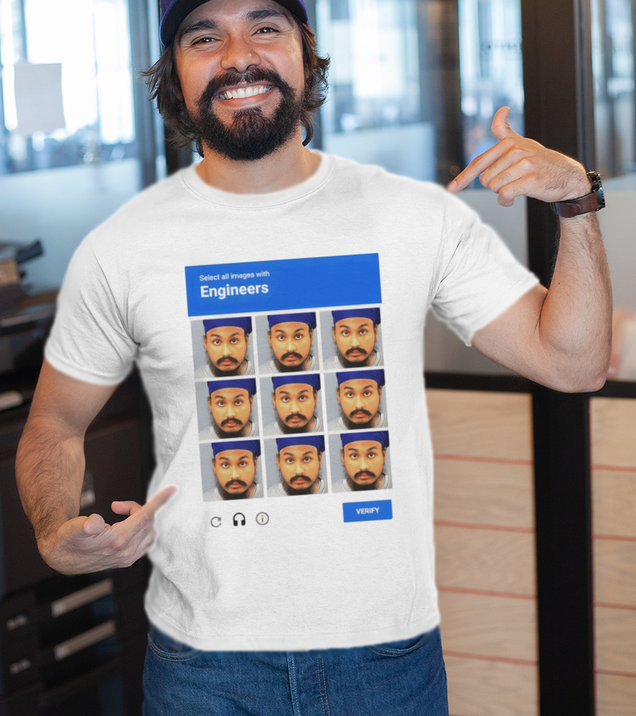 Vickrum Digwa Captcha Select All Images With Engineers Verify T-Shirt