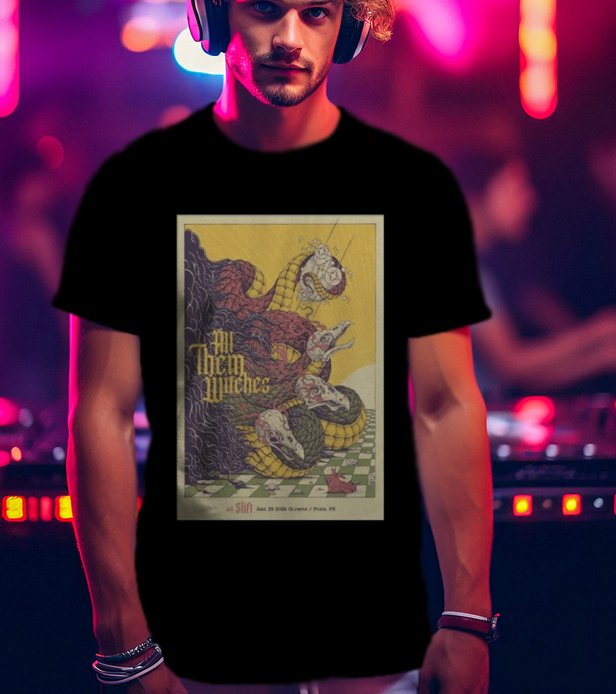 All Them Witches Slift June 29 2026 Olympia Paris FR Serpent Creature Checkerboard T-Shirt