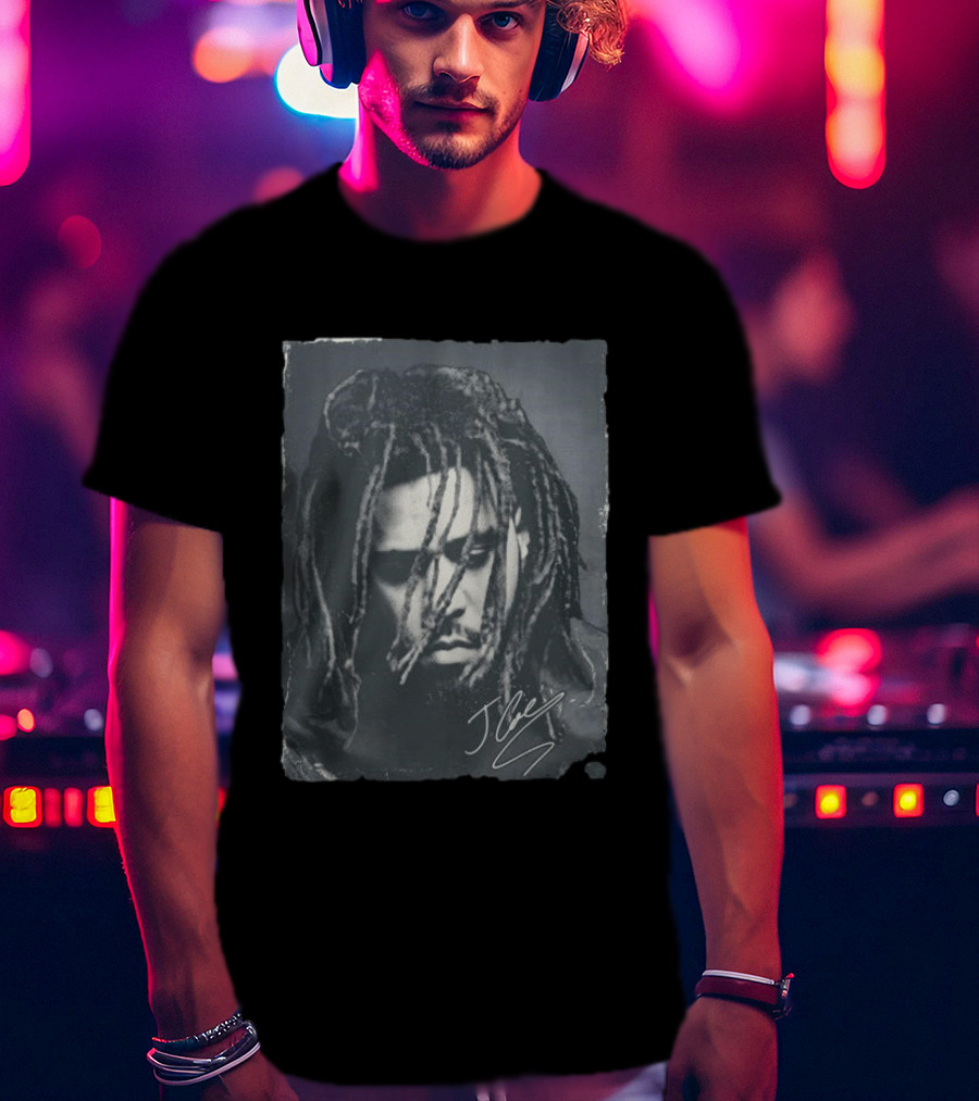 J Cole 2023 Concert Portrait Signature T-Shirt