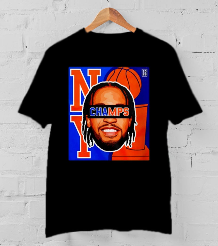 Jalen Brunson New York Knicks 2026 Champs Big Head NBA Basketball T-Shirt