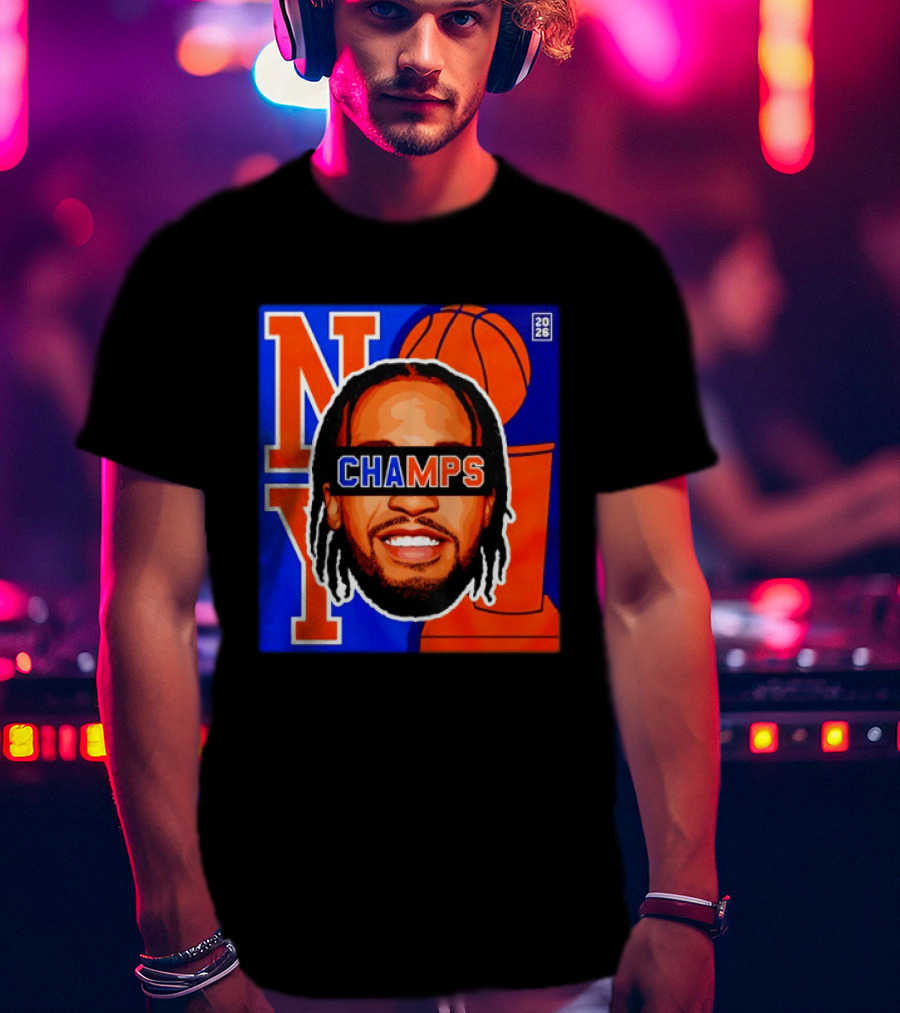 Jalen Brunson New York Knicks 2026 Champs Big Head NBA Basketball T-Shirt