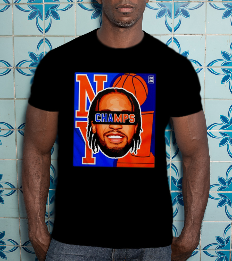Jalen Brunson New York Knicks 2026 Champs Big Head NBA Basketball T-Shirt