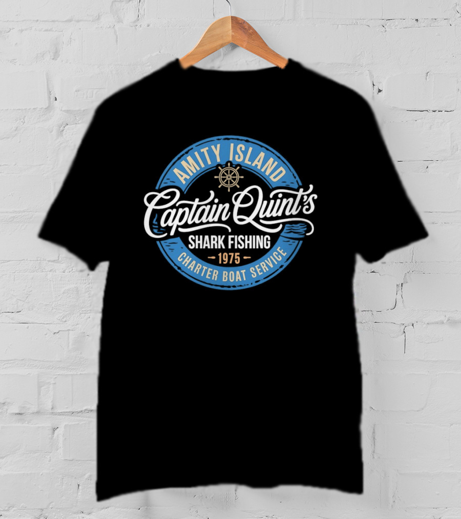 Amity Island Captain Quint's Shark Fishing Charter Boat Service 1975 T-Shirt
