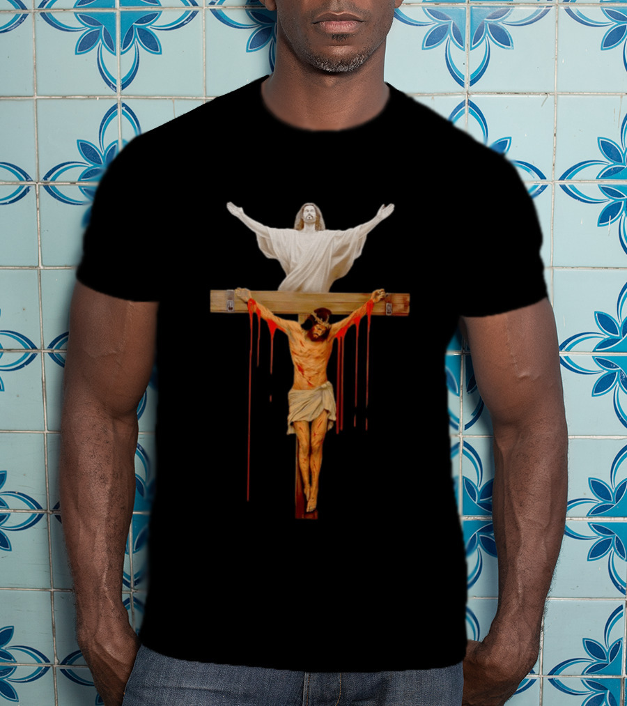 Jesus Christ Crucifixion Cross Resurrection Dual T-Shirt