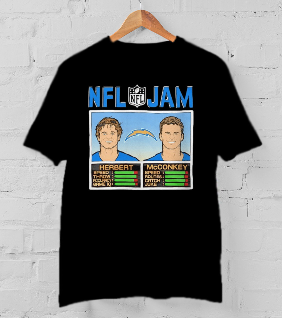 NFL Jam Herbert McConkey Los Angeles Chargers Football T-Shirt