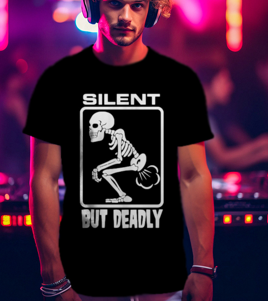 Silent But Deadly Skeleton Funny Halloween T-Shirt