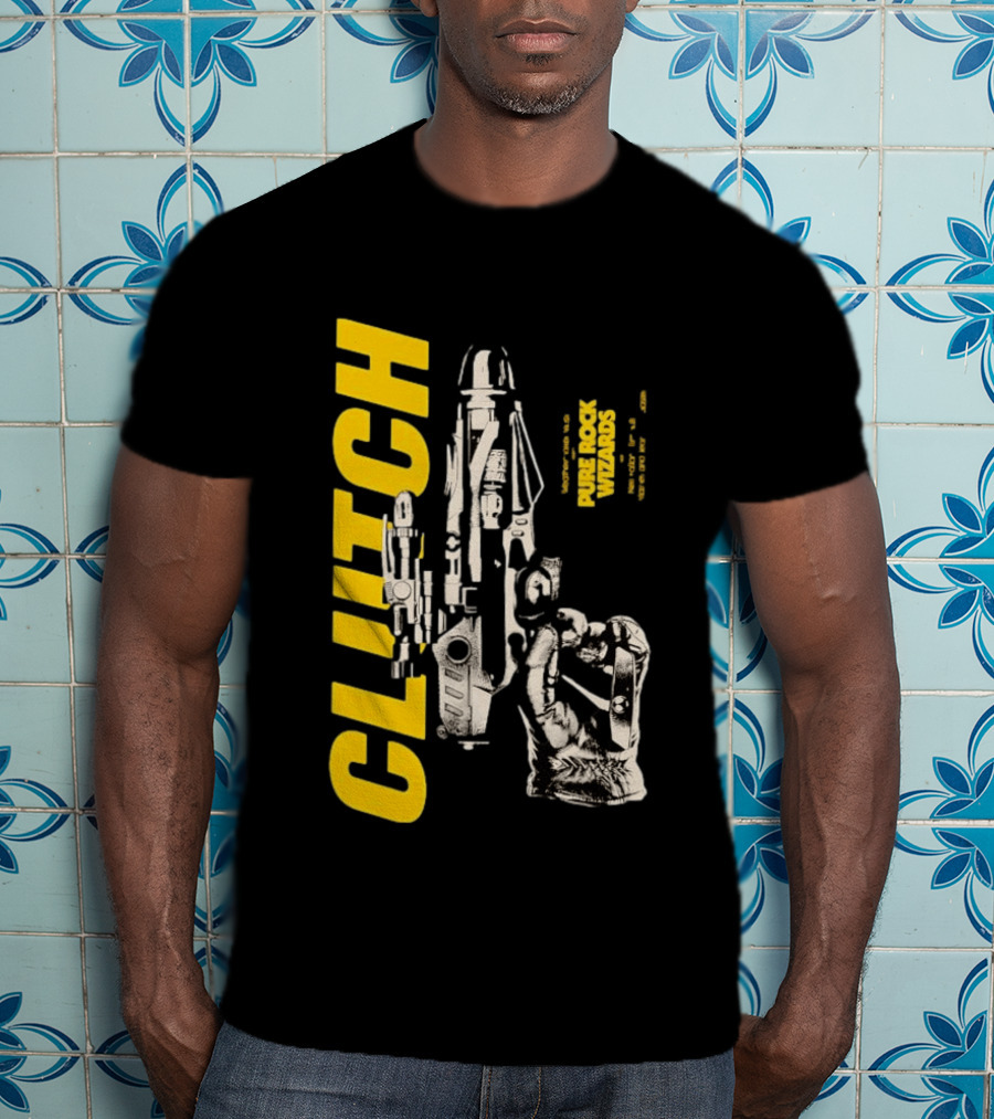 Clutch Pure Rock Wizards Tour Retro Sci Fi Mechanical Arm T-Shirt