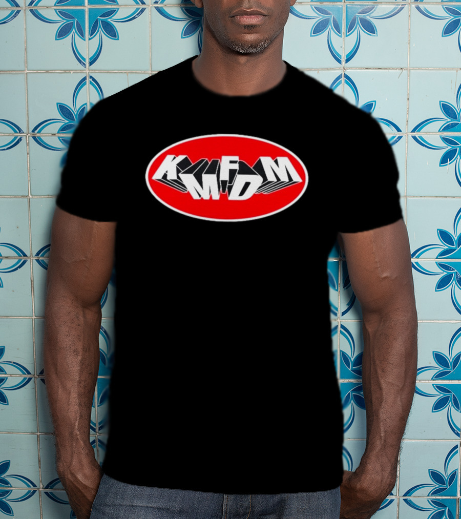 KMFDM Mass Shooting Bold Red Oval T-Shirt