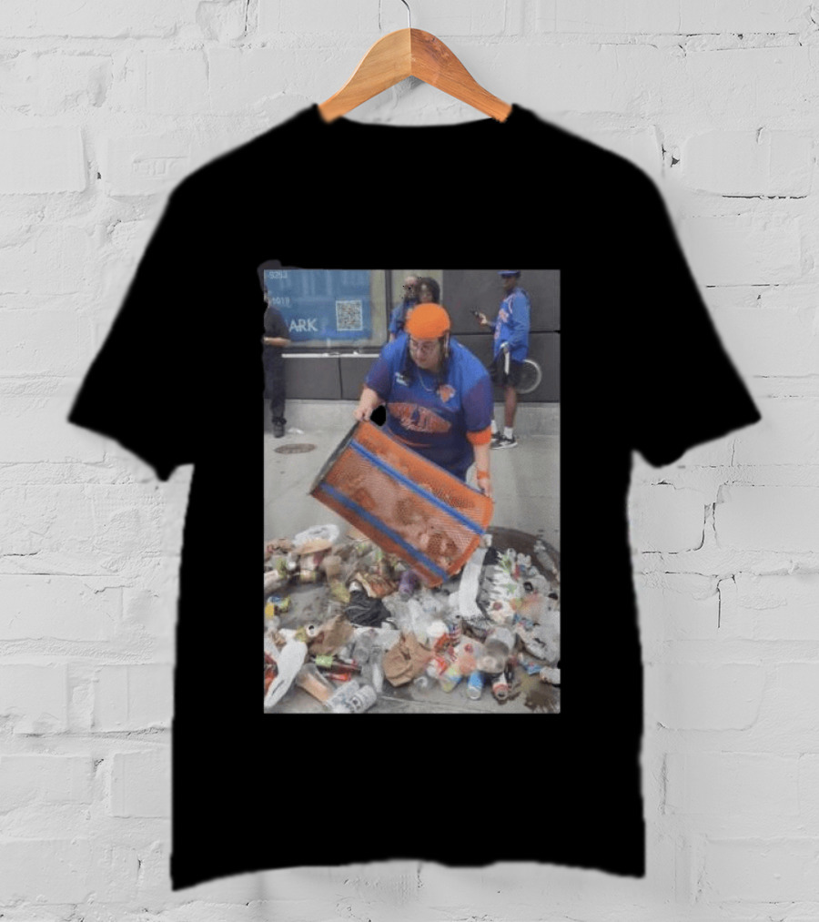 Knicks Dei Angie Trashcan Cleanup Team Fan Spirit Trash Pile T-Shirt