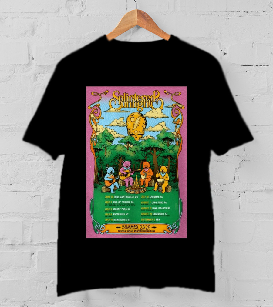 Splintered Sunlight Summer 2026 Tour New Martinsville King Prussia Asbury Waterbury Manchester Ardmore Long Pond Branch Lakewood T-Shirt