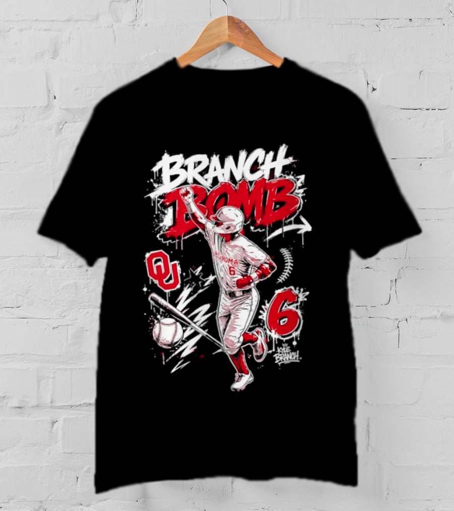 Branch Bomb Oklahoma Sooners 6 Baseball Graffiti T-Shirt