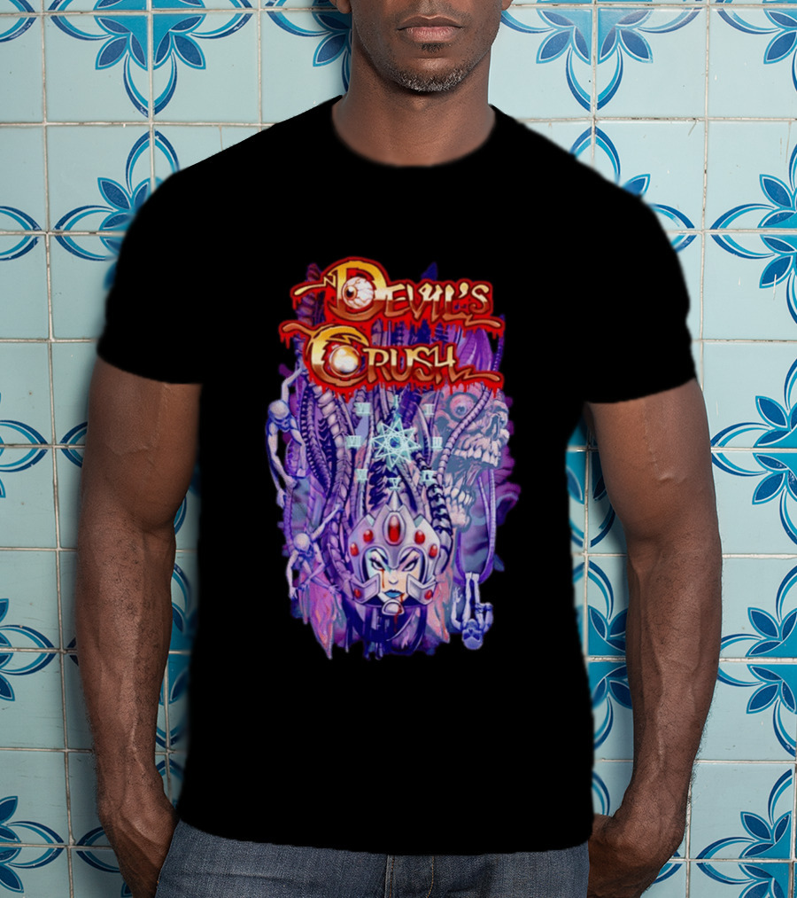 Devil's Crush Alien Skull Warrior With Mystical T-Shirt