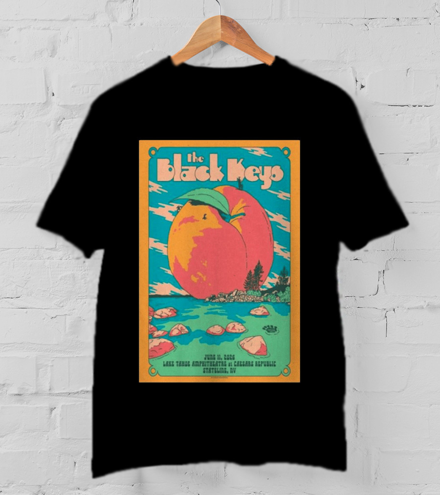 The Black Keys June 11 2026 Lake Tahoe Amphitheatre At Caesars Republic Stateline NV Peach T-Shirt