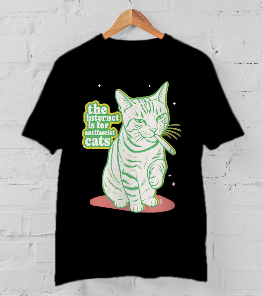 Antifascist Cats Internet Humor Smoky Cat Relaxation T-Shirt