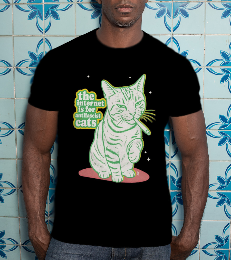 Antifascist Cats Internet Humor Smoky Cat Relaxation T-Shirt