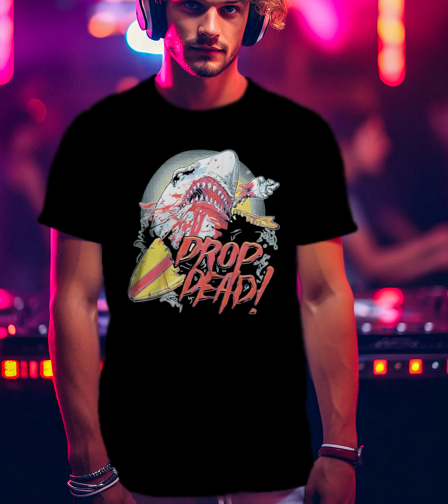 Drop Dead Shark Attack Surfboard T-Shirt