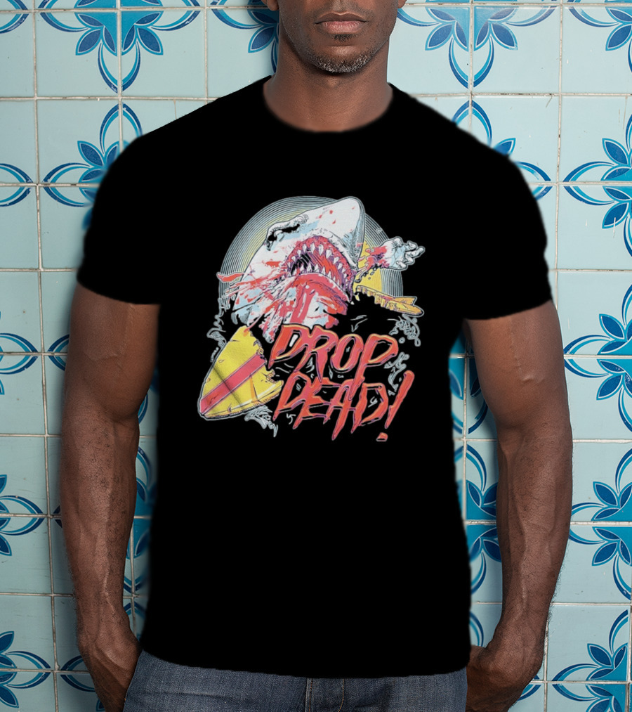 Drop Dead Shark Attack Surfboard T-Shirt