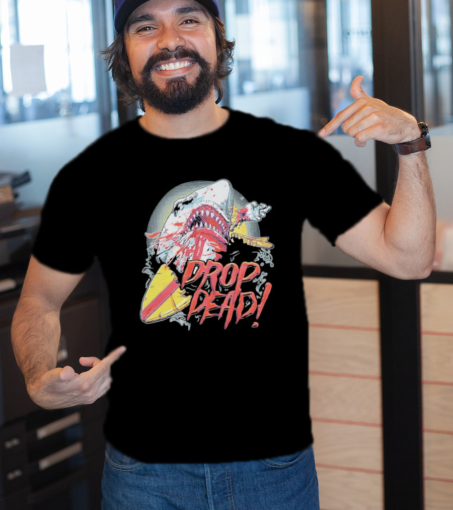 Drop Dead Shark Attack Surfboard T-Shirt