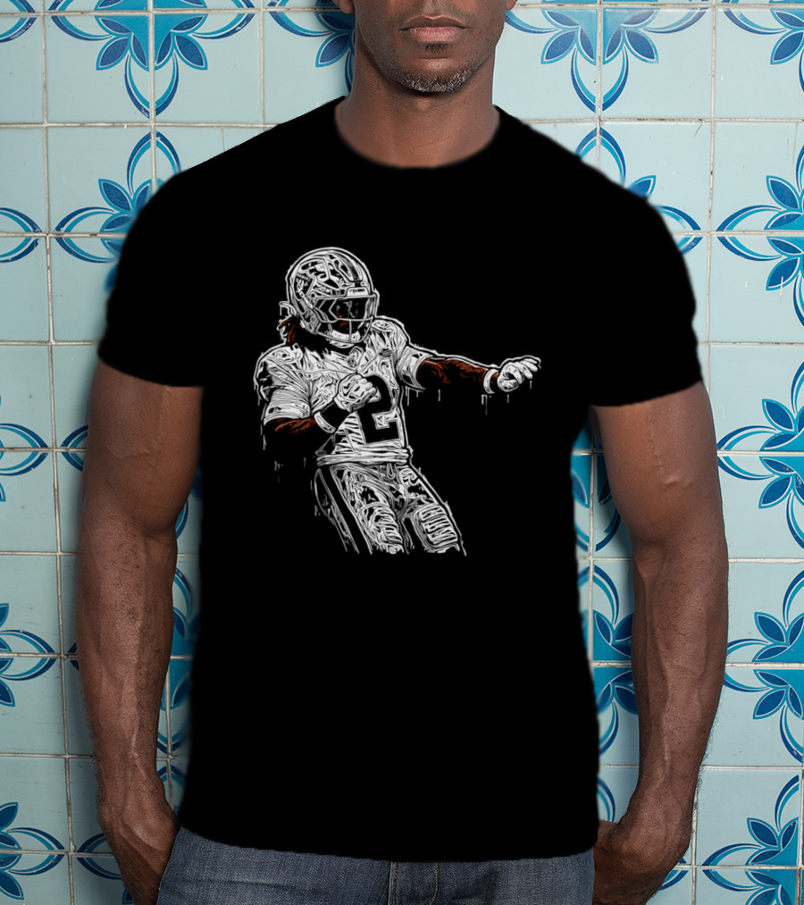 Gardner Minshew Las Vegas Raiders Drip 2 Football Player In Action T-Shirt
