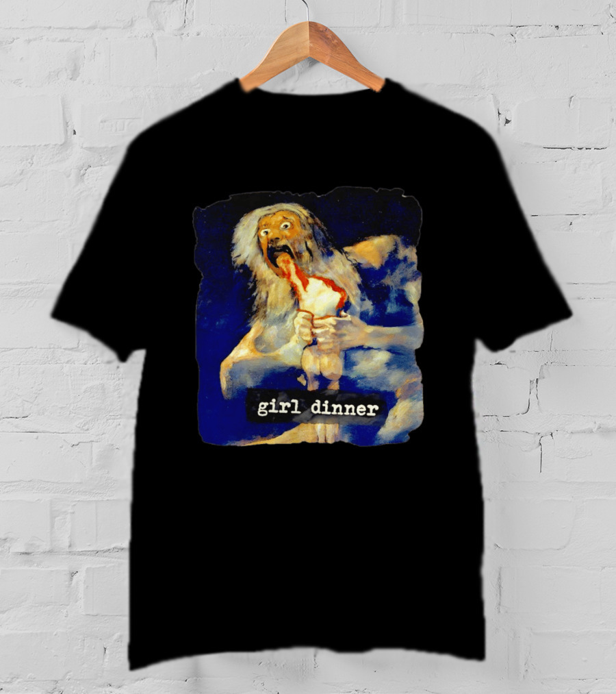 Girl Dinner Goya Painting Dark Academia Spooky Meme Saturn Devouring His Son T-Shirt