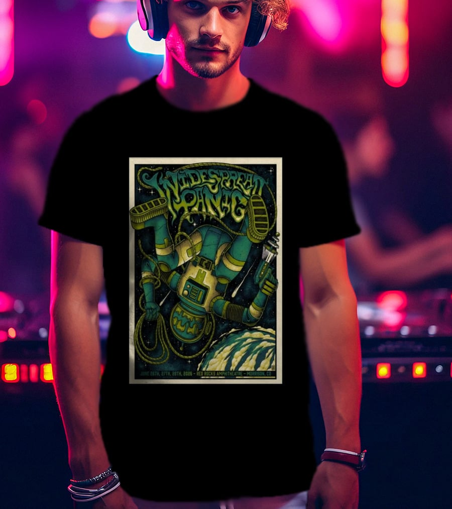 Widespread Panic Space Themed Red Rocks Amphitheatre Morrison CO June 26 27 28 2026 T-Shirt
