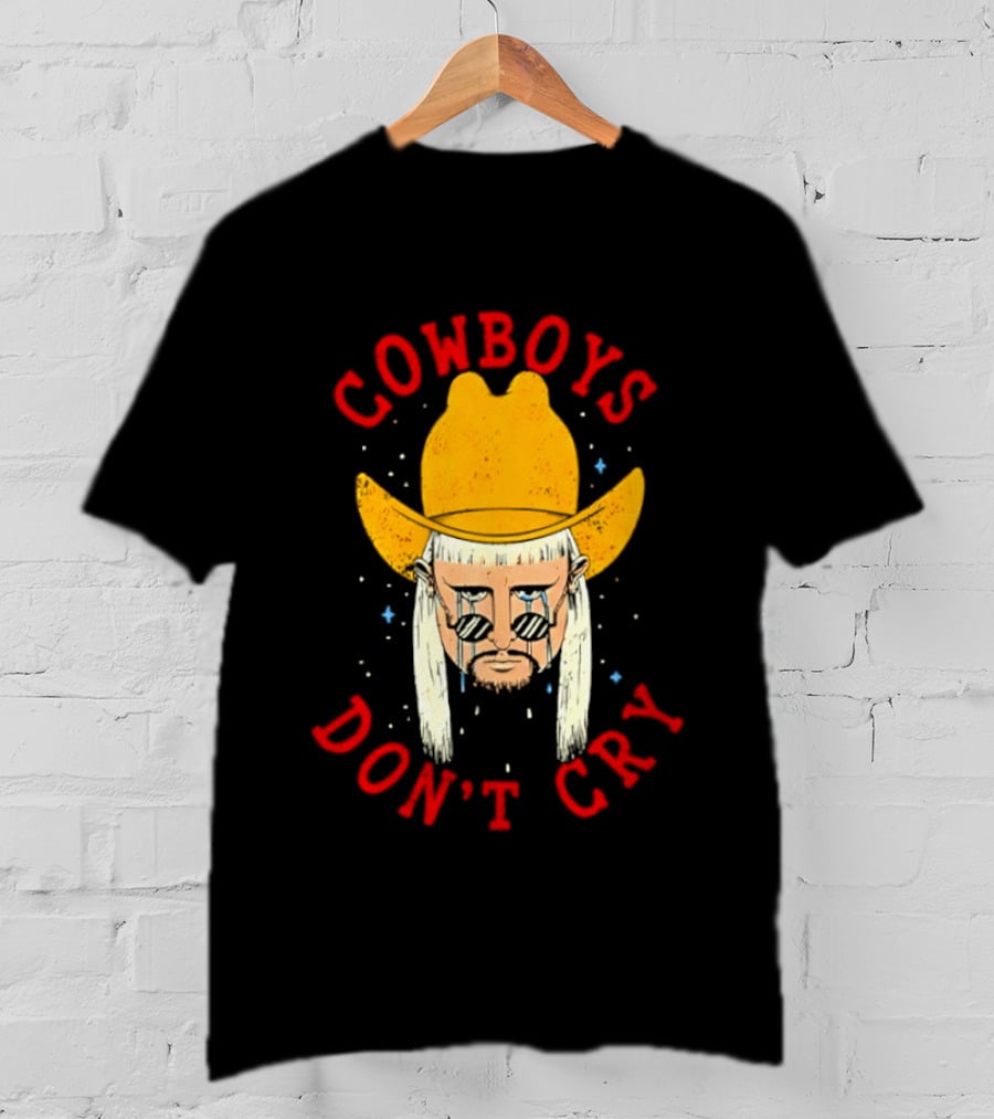 Oliver Tree Cowboys Don't Cry Large Yellow Hat Sad Face T-Shirt