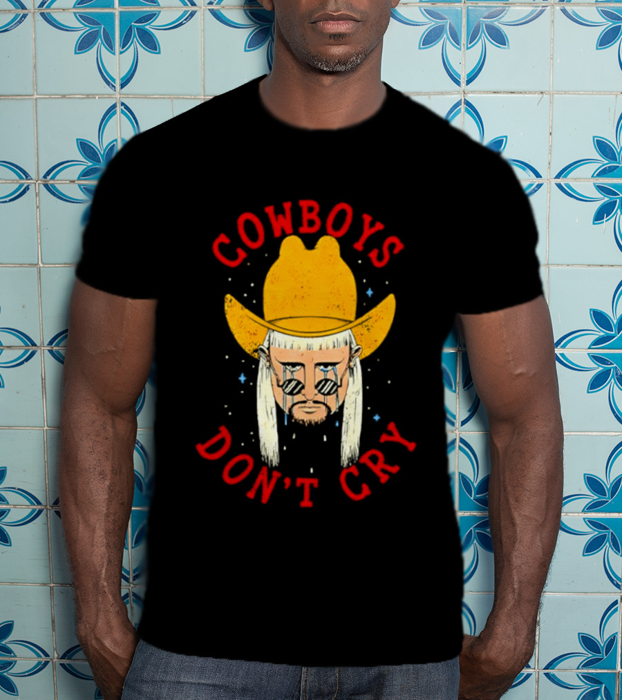 Oliver Tree Cowboys Don't Cry Large Yellow Hat Sad Face T-Shirt