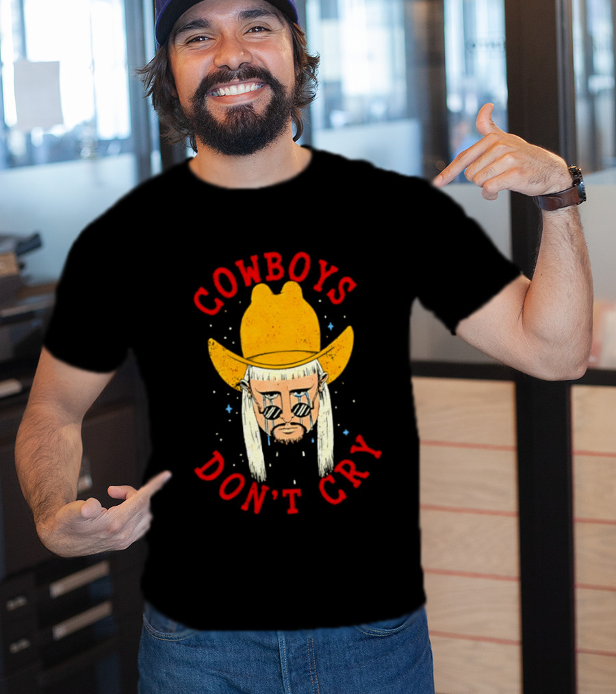Oliver Tree Cowboys Don't Cry Large Yellow Hat Sad Face T-Shirt