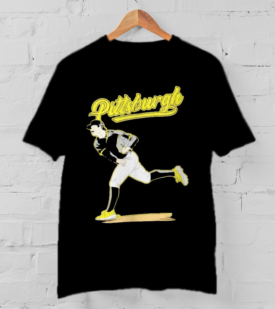 Pittsburgh Pirates Paul Skenes Baseball Player Throwing Action T-Shirt