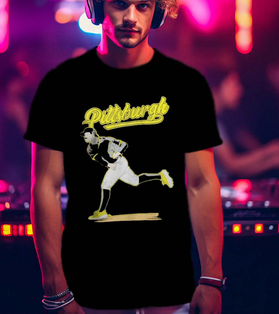 Pittsburgh Pirates Paul Skenes Baseball Player Throwing Action T-Shirt