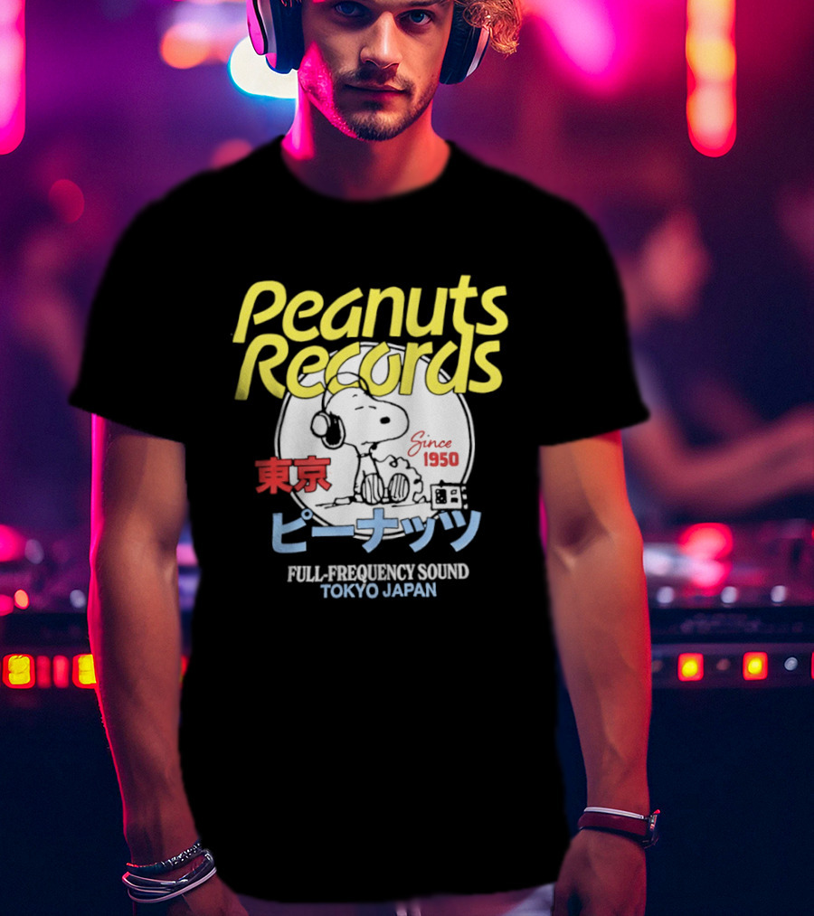 Peanuts Records Since 1950 Full Frequency Sound Tokyo Japan T-Shirt