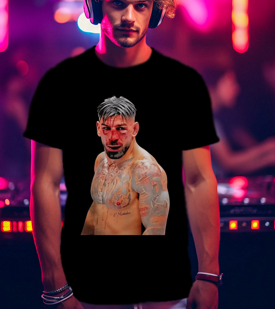 Ilia Topuria MMA Fighter Portrait Bleeding Face T-Shirt