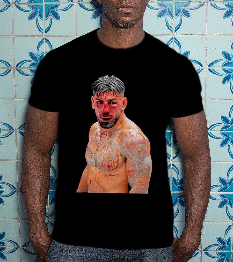 Ilia Topuria MMA Fighter Portrait Bleeding Face T-Shirt