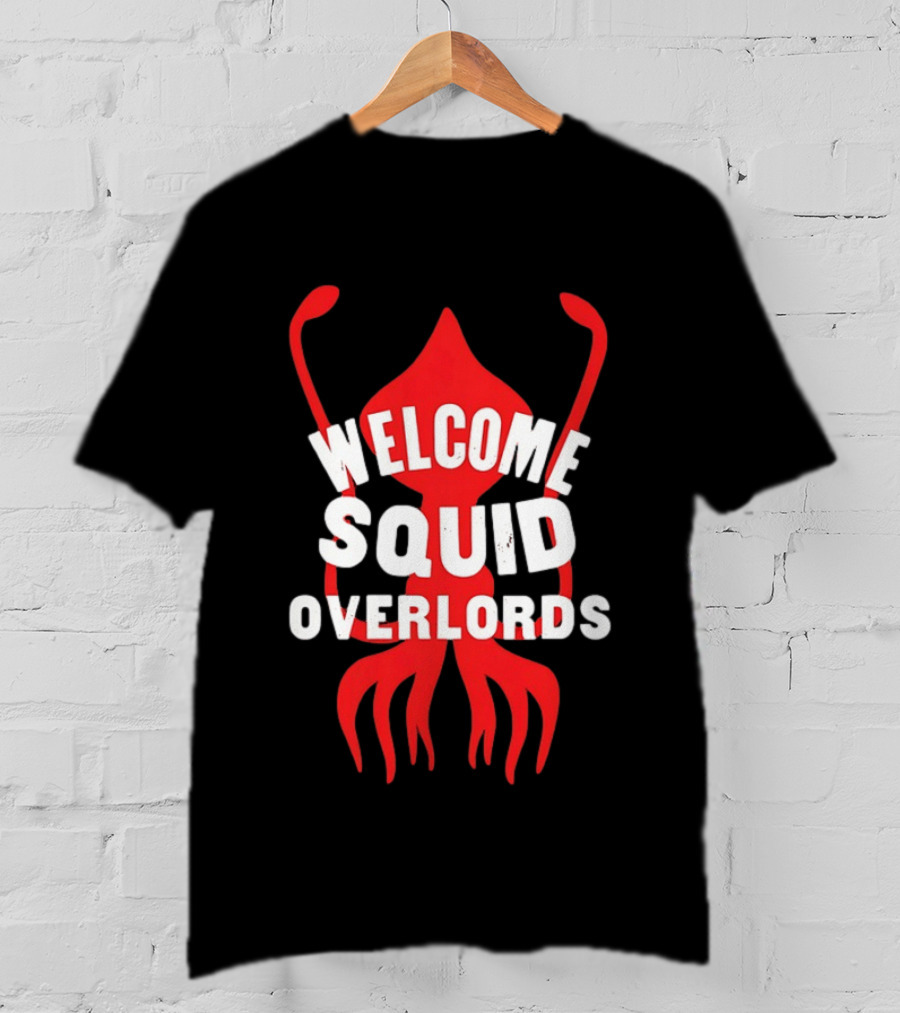 Welcome Squid Overlords Red Kraken Marine Life Ocean Biology T-Shirt