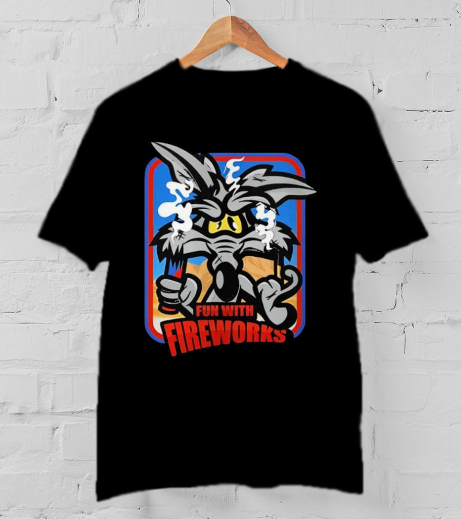 Wile E Coyote Looney Tunes Dynamite Fun With Fireworks T-Shirt