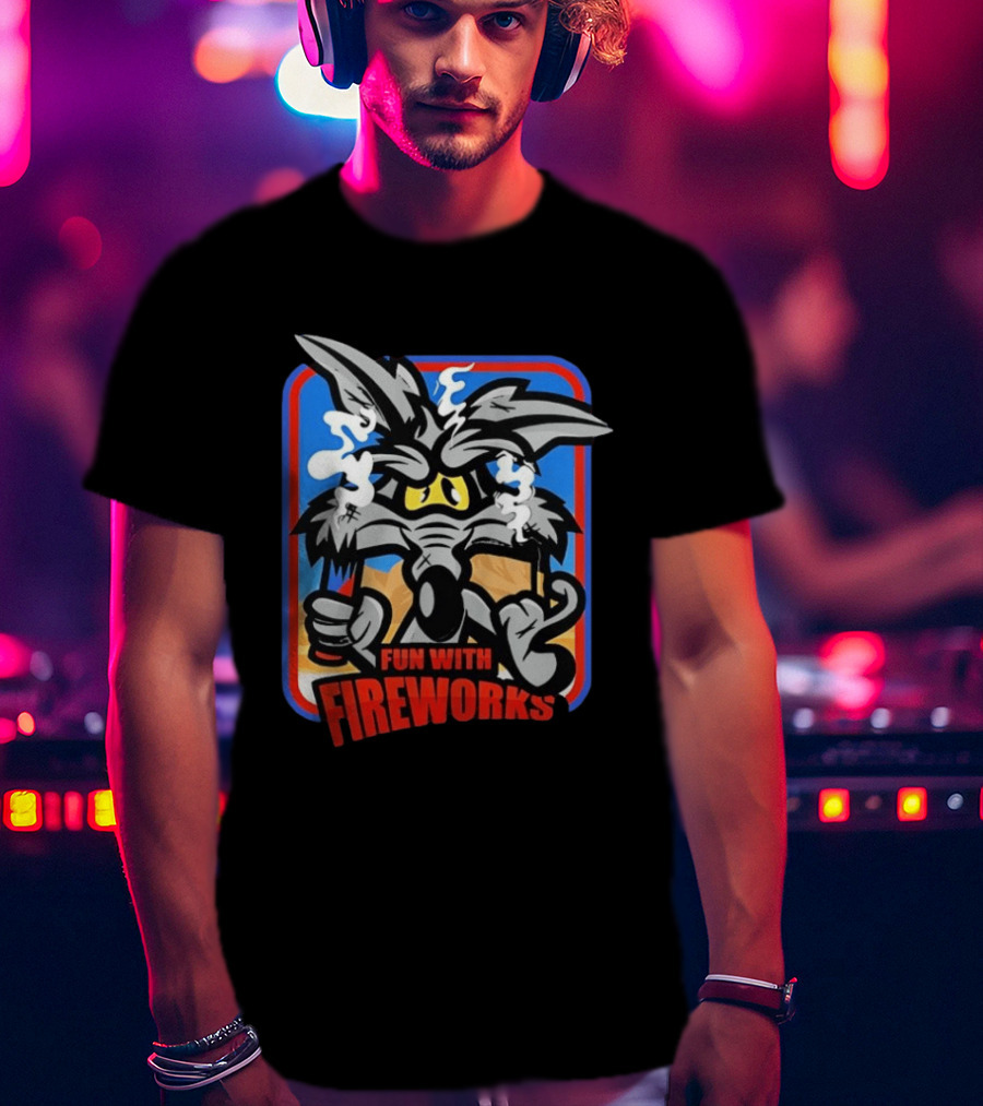 Wile E Coyote Looney Tunes Dynamite Fun With Fireworks T-Shirt