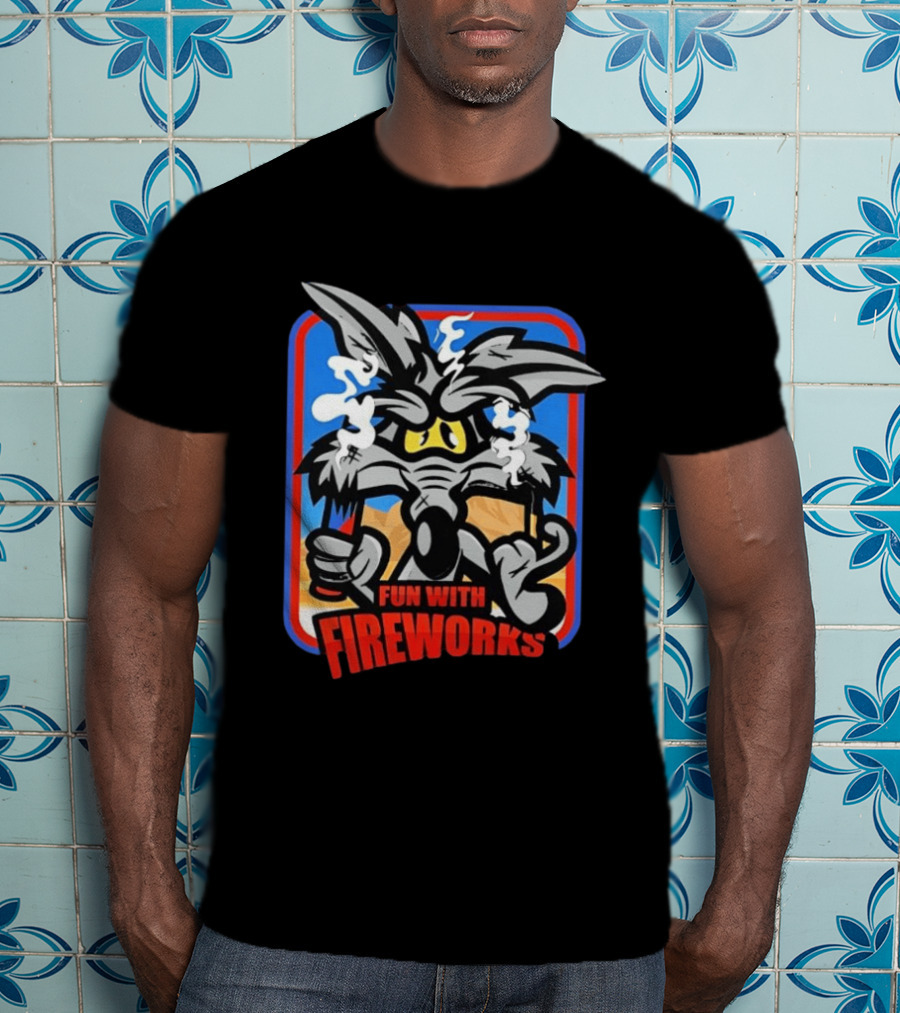 Wile E Coyote Looney Tunes Dynamite Fun With Fireworks T-Shirt