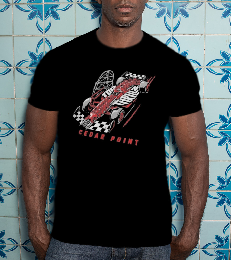 Cedar Point Top Thrill 2 GV Wordscape Racing Car T-Shirt