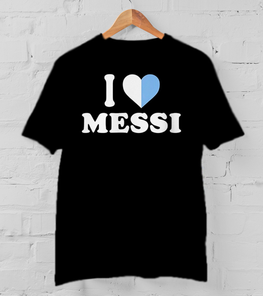 I Love Messi Argentina Flag Heart T-Shirt