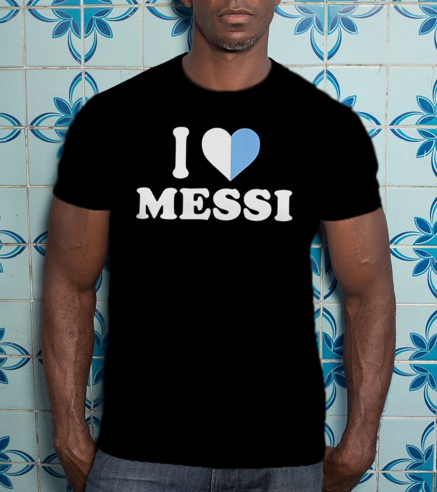I Love Messi Argentina Flag Heart T-Shirt