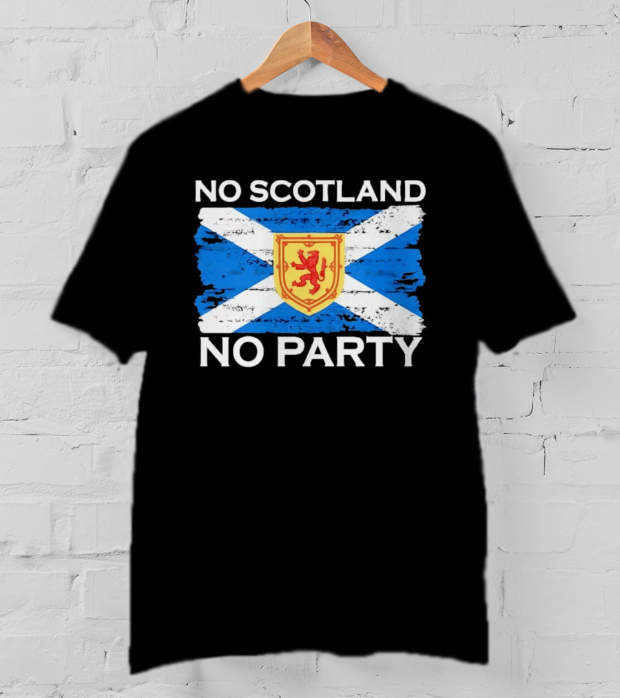 No Scotland No Party Flag With Scottish Lion Rampant T-Shirt