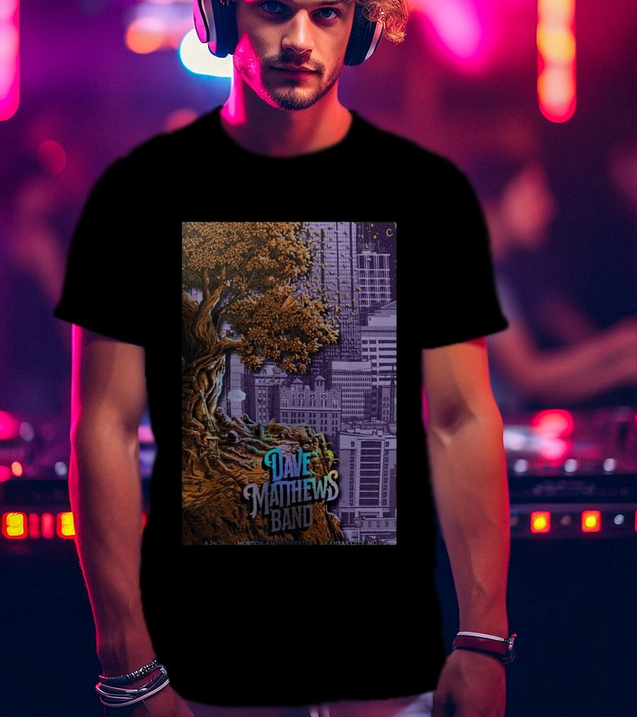 Dave Matthews Band Kansas City June 24 2026 Concert Tree Skyline T-Shirt
