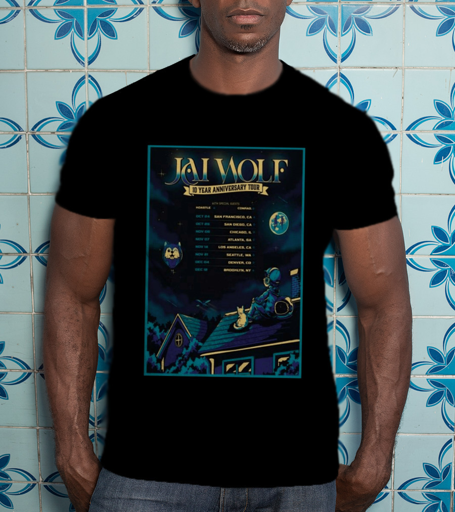 Jai Wolf 10 Year Anniversary Tour 2023 Dates San Francisco San Diego Chicago Atlanta Los Angeles Seattle Denver Brooklyn T-Shirt