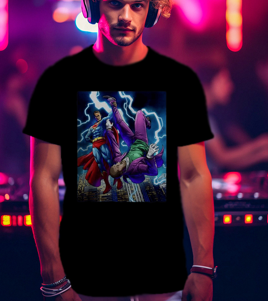 Shai Gilgeous Alexander Thunder Vs Joker And Denver Superhero Clash T-Shirt