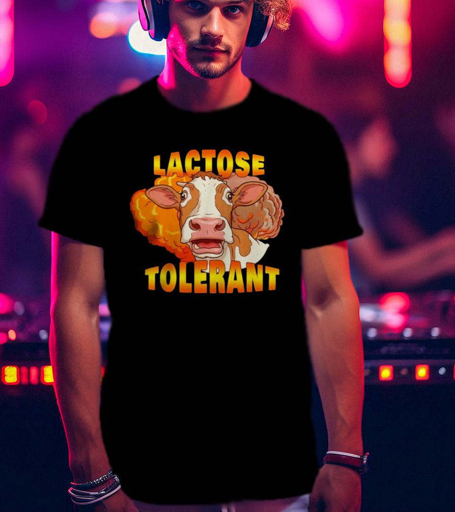 Lactose Tolerant Cow Explosion Dairy Humor T-Shirt